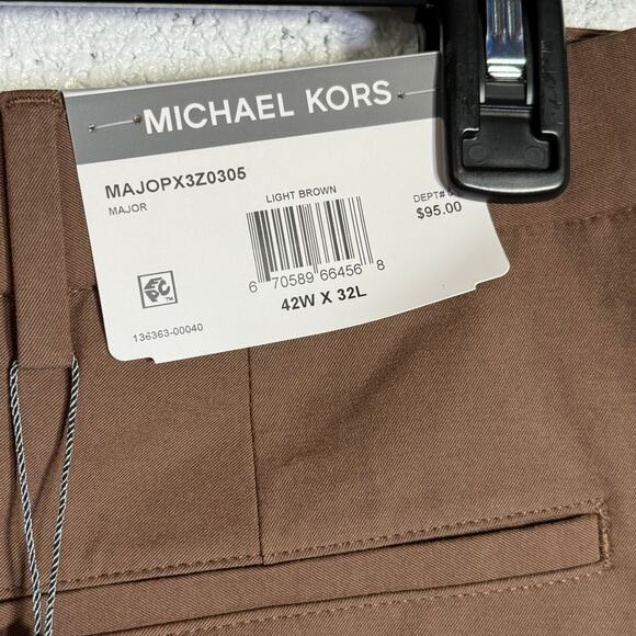 Michael Kors Men's Classic Fit Perform Fall Dress Pants Light Brown 42X32 $95 - Picture 4 of 8